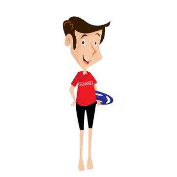 Vector Illustration modern flat character Beach Guard Stock Illustration