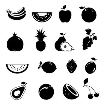 This is a vector illustration of Modern fruit vector icon set Illustrazione stock