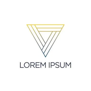 Vector illustration modern inverted triangle icon and text Illustrazione stock