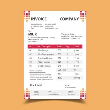 Vector Illustration of Modern Invoice Stock Illustration