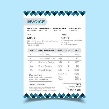 Vector Illustration of Modern Invoice Stock Illustration
