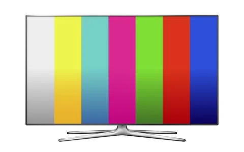 Vector illustration of modern LCD TV with painting test image Stock-Illustration
