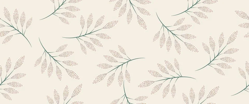 Vector illustration. Modern leaf pattern. Seamless pattern on a light Illustrazione stock