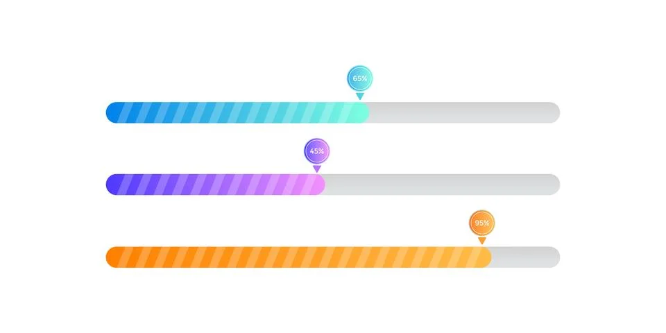 Vector illustration of modern preloader loading bar and progress indicators f イラスト素材