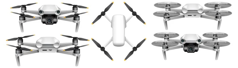 Vector Illustration of Modern Quadcopters 스톡 일러스트