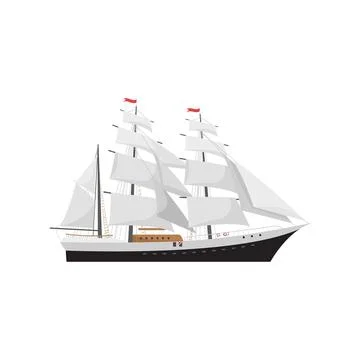 Vector Illustration of a Modern Sailing Ship 스톡 일러스트