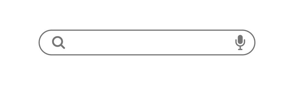 Vector illustration of modern search bar with magnifying glass and microphone Illustrazione stock