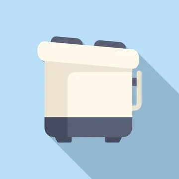 Vector illustration of modern toaster on blue background Stock Illustration