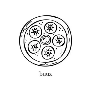 Vector illustration of a Mongolian dish - buuz. New Year's food. Stock Illustration