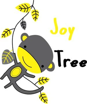 Vector illustration of Monkey joy tree Stock Illustration