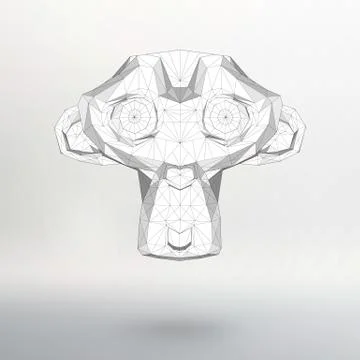 Vector illustration of Monkey symbol year 2016. Triangle polygonal model Stock Illustration