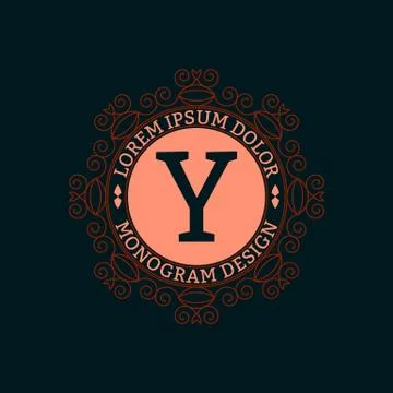 Vector illustration monogram design Illustrazione stock