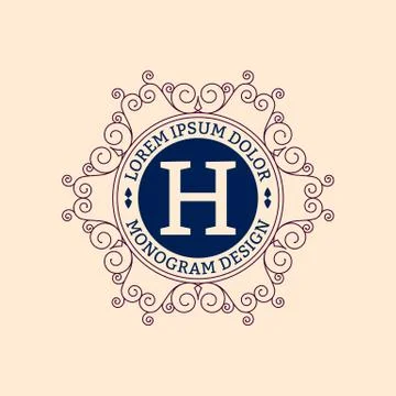 Vector illustration monogram design Stock Illustration