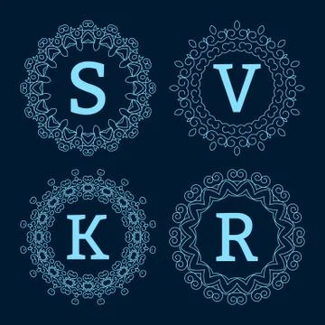 Vector illustration monogram design Stock Illustration