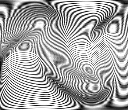 Vector illustration of monohrome striped surface abstract background Stock Illustration