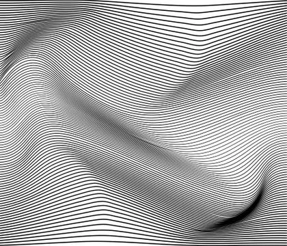 Vector illustration of monohrome striped surface abstract background Stock Illustration