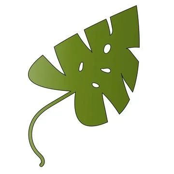 Vector illustration of monstera leaf. Flat style. Stock Illustration
