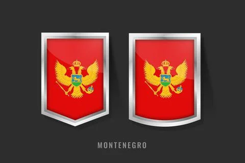 Vector Illustration of Montenegro Label Logo Montenegro Badge Sign With Fla.. Stock Illustration