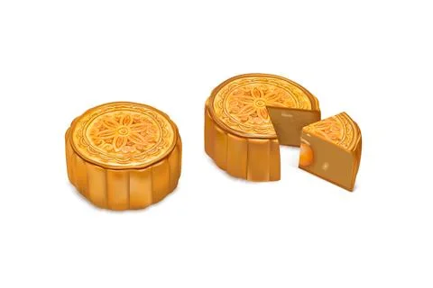 Vector illustration of Mooncake Stock Illustration