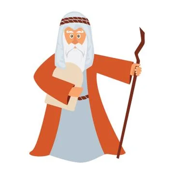 Vector illustration of Moses standing for Passover. Stock Illustration