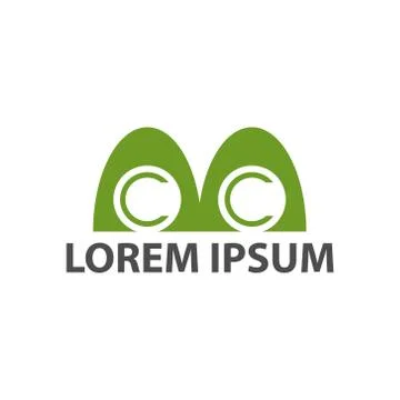 Vector illustration mountain and double letter c icon logo design Stock Illustration