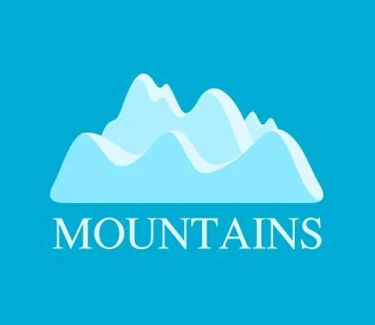 Vector Illustration of Mountains in Light Blue color - Landscape pf Rocks for Stock Illustration