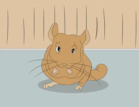 Vector illustration of a mouse in the house Stock Illustration