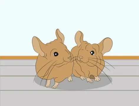 Vector illustration of a mouse in the house Stock Illustration