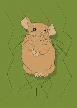 Vector illustration of a mouse on nature Stock Illustration
