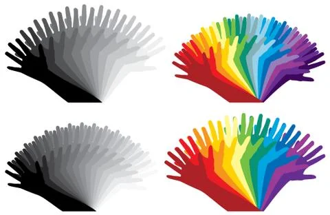 Vector illustration of moving hands Stock Illustration