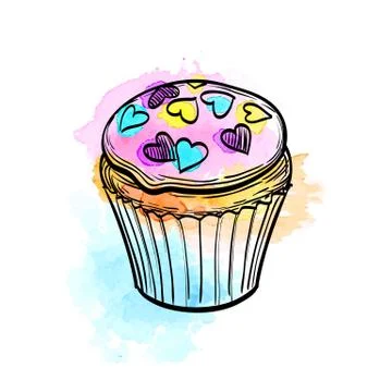 Vector illustration of muffin Stock Illustration