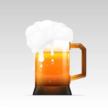 Vector illustration of a mug of beer on white. Illustrazione stock