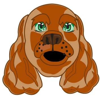 Vector illustration of the mug of the dog spaniel Stock Illustration
