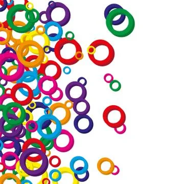 Vector illustration of multi-colored paper round speech bubble. Stock Illustration