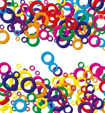 Vector illustration of multi-colored paper round speech bubble. Stock Illustration