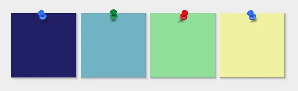 Vector illustration of multicolor Post-it notes isolated on a white background Illustrazione stock