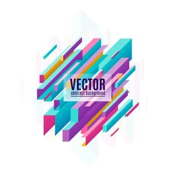 Vector illustration of multicolored geometric diagonal rectangles background Stockillustratie