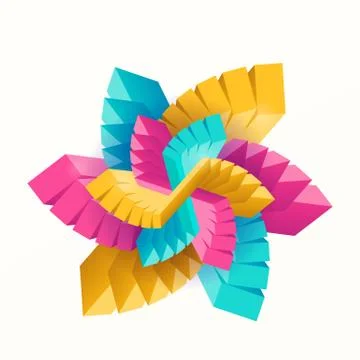 Vector illustration of multicolored geometric rectangles in star shape Stock Illustration