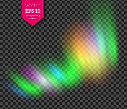 Vector illustration of multicolored northern lights Stock Illustration
