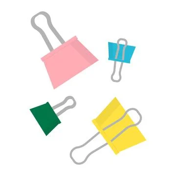 Vector illustration with multicolored paper clips Stock Illustration