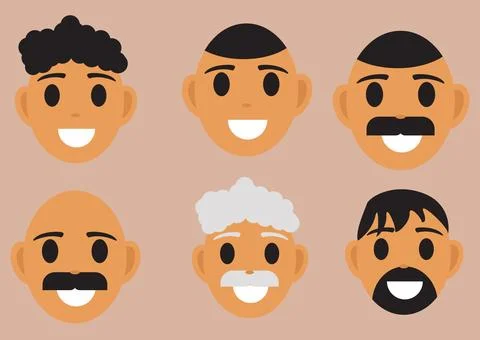 Vector illustration of multiple faces. Stockillustratie