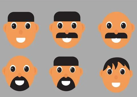 Vector illustration of multiple faces. Stockillustratie