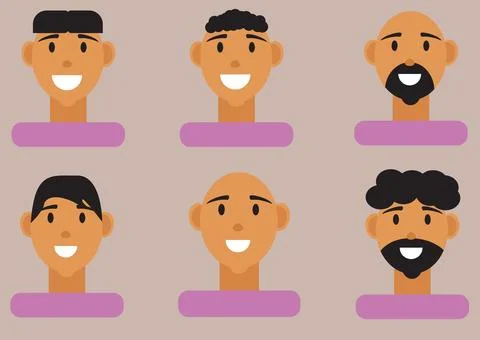 Vector illustration of multiple faces. Stockillustratie