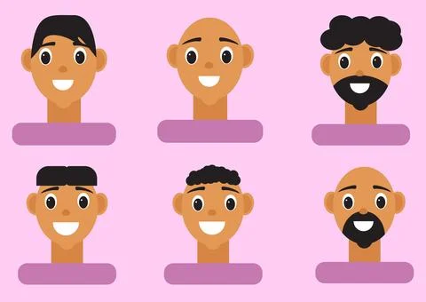 Vector illustration of multiple faces. Stockillustratie