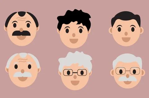 Vector illustration of multiple faces Stockillustratie