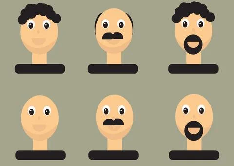 Vector illustration of multiple faces Stockillustratie