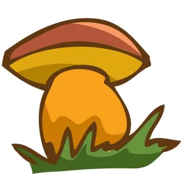 Vector illustration. mushroom in the grass Stock Illustration