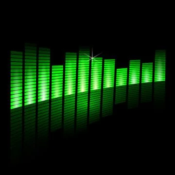Vector illustration of music equalizer beam on black background Illustrazione stock