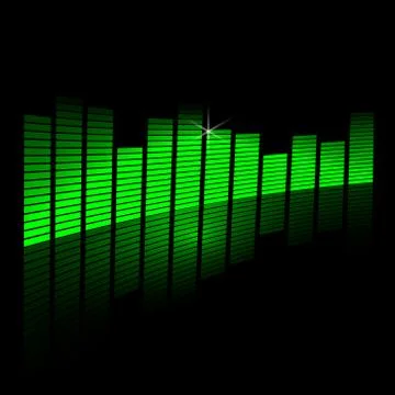 Vector illustration of music equalizer beam on black background Stock Illustration