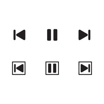 Vector illustration of music player button silhouette Illustrazione stock